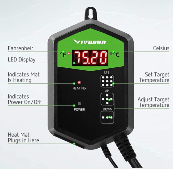 temperature controller for seedling heat mat