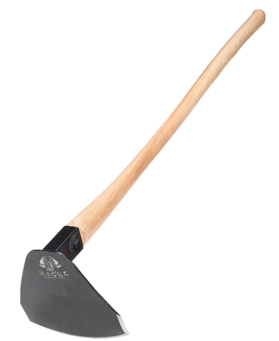 rogue field hoe with curved hickory handle
