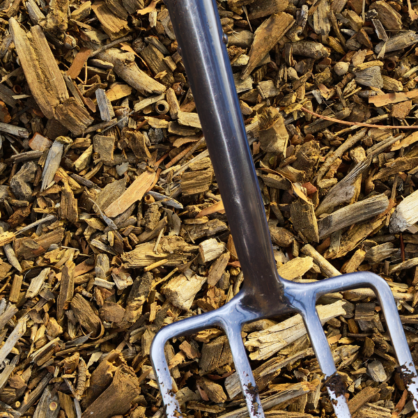 move woodchips in the food forest