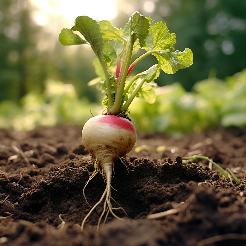 harvesting radishes